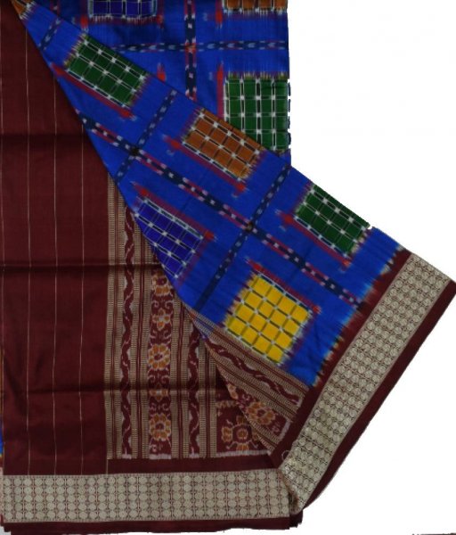 Blue Sambalpuri Silk Saree